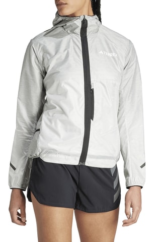 Veste de trail running à capuche Wind - Argenté