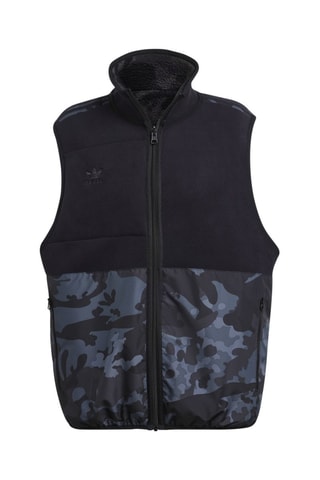 Veste polaire réversible sans manches - Noir et gris