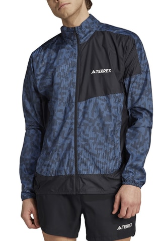 Veste de running pliable Trail Wind J - Bleu marine
