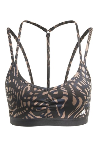 Brassière d'entraînement de yoga push-up Essentials - Noir et beige