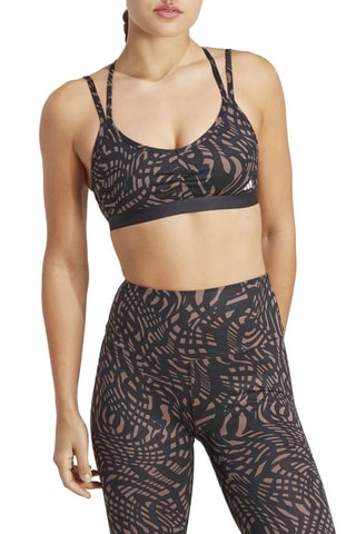 Brassière d'entraînement de yoga push-up Essentials - Noir et beige