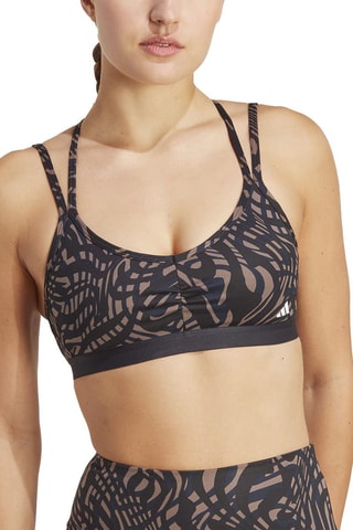 Brassière d'entraînement de yoga push-up Essentials - Noir et beige