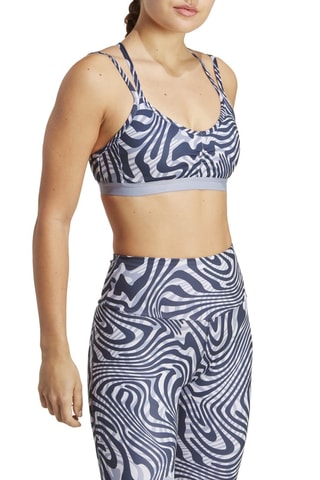 Brassière d'entraînement de yoga push-up - Blanc et bleu marine