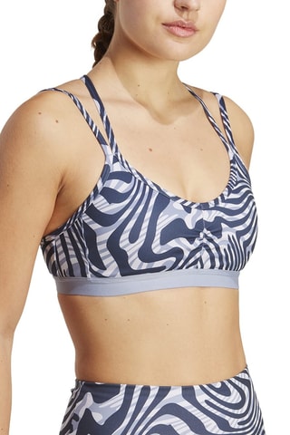 Brassière d'entraînement de yoga push-up - Blanc et bleu marine