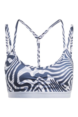 Brassière d'entraînement de yoga push-up - Blanc et bleu marine