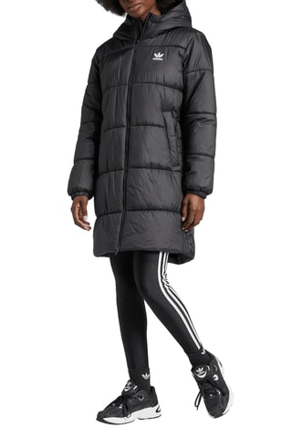 Doudoune longue à capuche - Noir