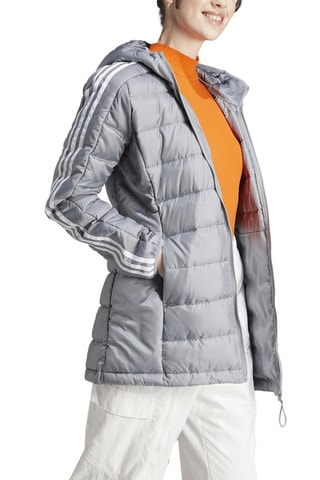 Doudoune longue à capuche W Ess 3S L D Hp - Gris clair