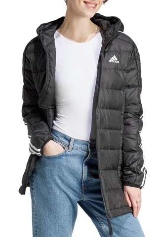 Doudoune longue à capuche Essentials - Noir