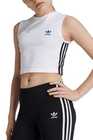 T-shirt cropped Adicolor - Blanc