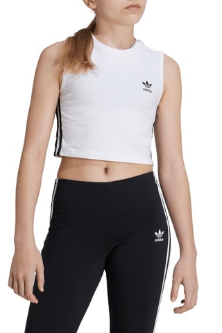 T-shirt cropped Adicolor - Blanc