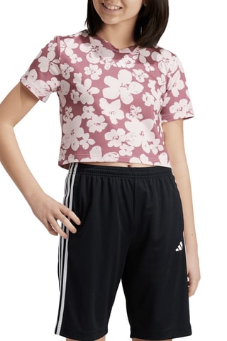 T-shirt cropped d’entraînement Essentials Seasonal - Vieux rose