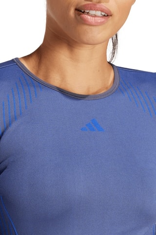 T-shirt slim cropped d’entraînement - Bleu