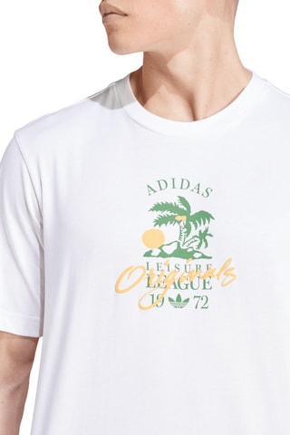 T-shirt Originals Leisure League Logo - Blanc