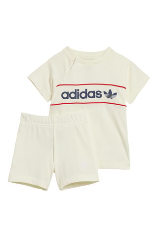 T-shirt et short Main Originals - Blanc et bleu marine