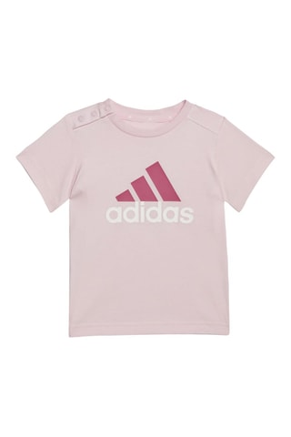 T-shirt et short en coton biologique - Rose et gris chiné