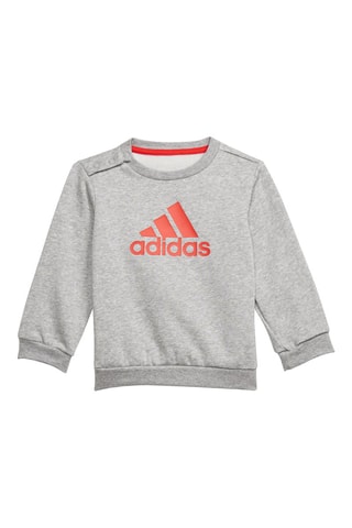 Sweat et pantalon Badge of Sport - Gris chiné et rouge