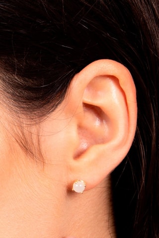 Brincos Pierre de lune Ouro amarelo e pedras de lua