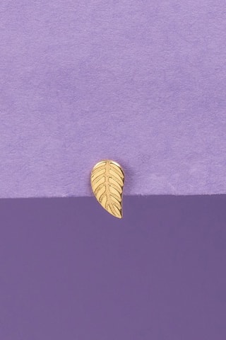 Earcuff Feuille Dorée Ouro amarelo