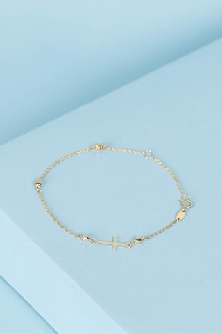 Pulseira Cruz 
Ouro amarelo