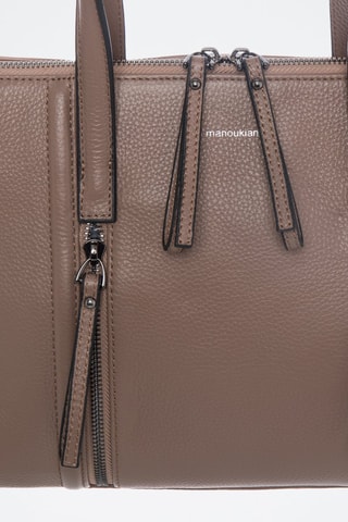 Sac à main Sybille en croûte de cuir - Taupe