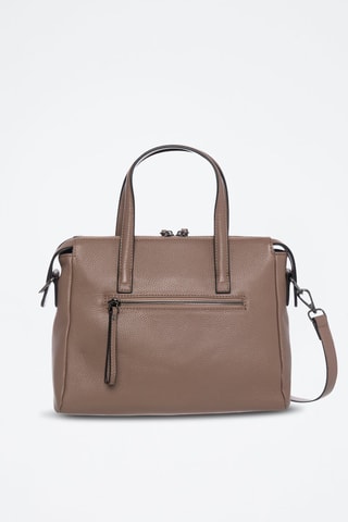 Sac à main Sybille en croûte de cuir - Taupe