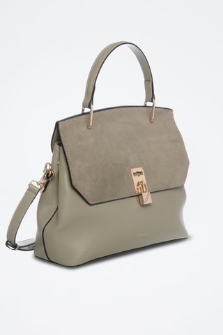 Sac à main en croûte de cuir Ninon - Kaki
