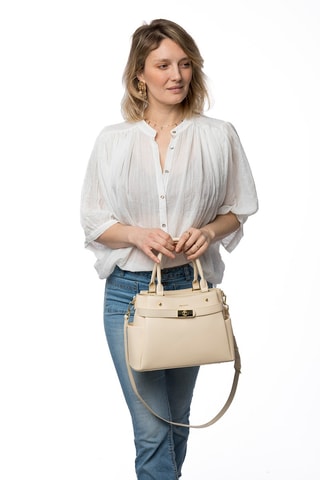 Sac à main en croûte de cuir Naila - Jaune