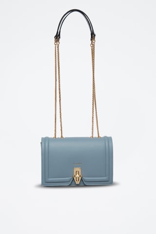 Sac porté épaule en cuir Ross - Ciel