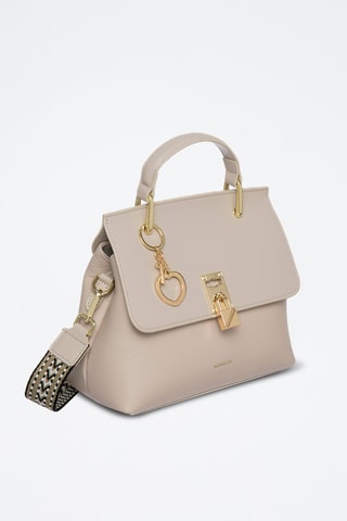 Sac à main en cuir Jarly - Gris et beige