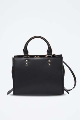 Sac à main en croûte de cuir Farah - Noir