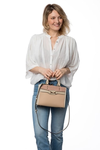 Sac à main en croûte de cuir Farah - Beige