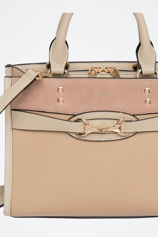 Sac à main en croûte de cuir Farah - Beige