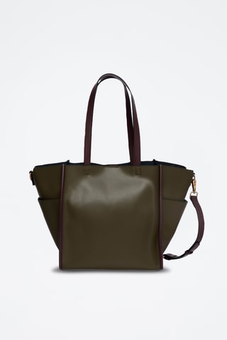Sac porté épaule en cuir Karine - Marron foncé