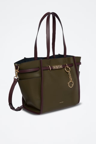 Sac porté épaule en cuir Karine - Marron foncé