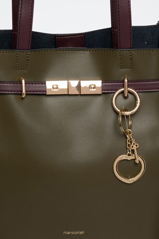 Sac porté épaule en cuir Karine - Marron foncé