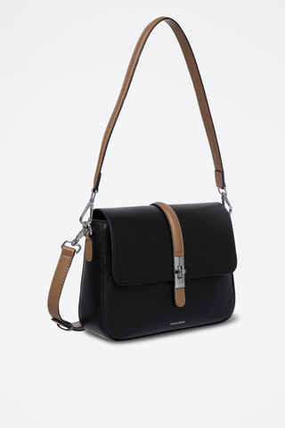 Sac porté épaule en cuir Ouda  - Noir