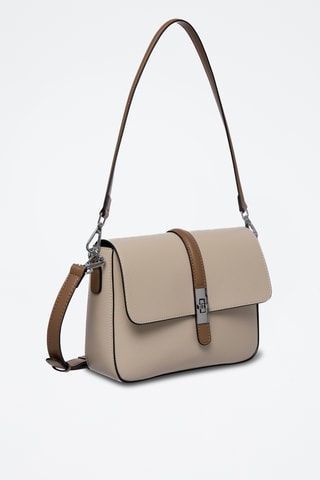 Sac porté épaule en cuir Ouda  - Beige