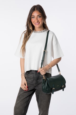 Sac bandoulière en cuir Loya - Vert foncé