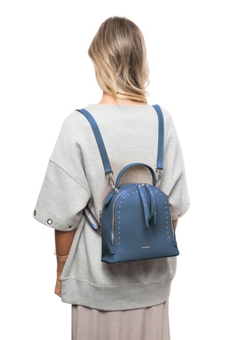 Sac à dos en cuir Picadilly - Argenté et bleu