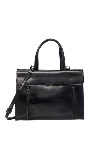 Sac porté épaule Bastille en croûte de cuir - Noir