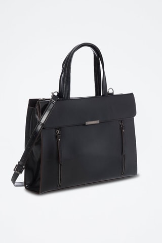 Sac porté épaule Bastille en croûte de cuir - Noir
