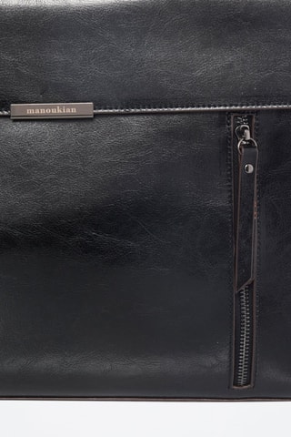 Sac porté épaule Bastille en croûte de cuir - Noir