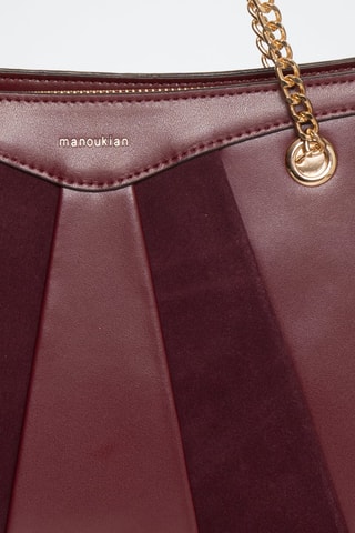 Sac porté épaule en cuir Ornella C - Bordeaux