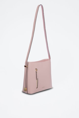 Sac porté épaule en croûte de cuir Sonny - Nude