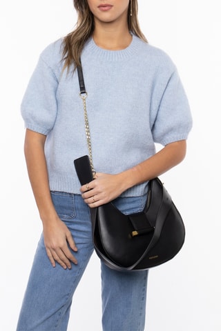 Sac bandoulière en cuir Coco - Noir