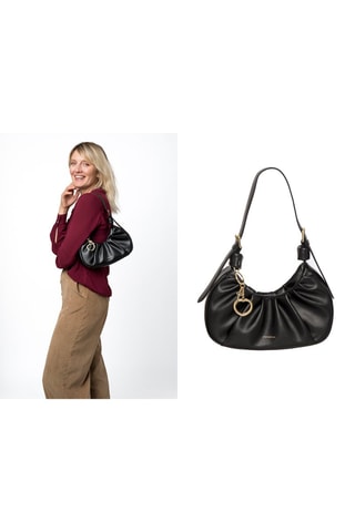 Sac porté épaule en cuir Enola - Noir