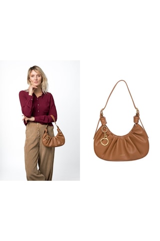 Sac porté épaule en cuir Enola - Marron