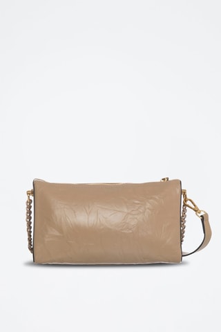Sac porté épaule en croûte de cuir Vicky - Taupe
