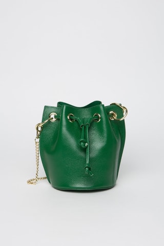 Sac seau en cuir Eden - Vert et doré
