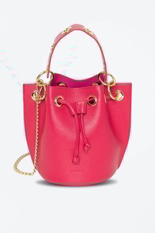 Sac seau en cuir Eden - Fuchsia